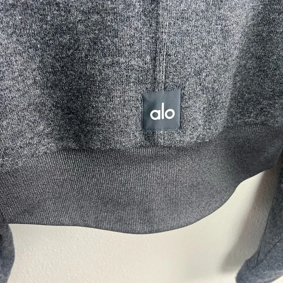 ALO Yoga Anthracite Heather Grey Cropped Strut This Jacket Activewear Women’s XS - Picture 10 of 12